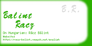 balint racz business card