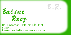 balint racz business card